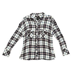 Rails Mauvi Blue Cream Plaid Button Up Long Sleeve Shirt Size M